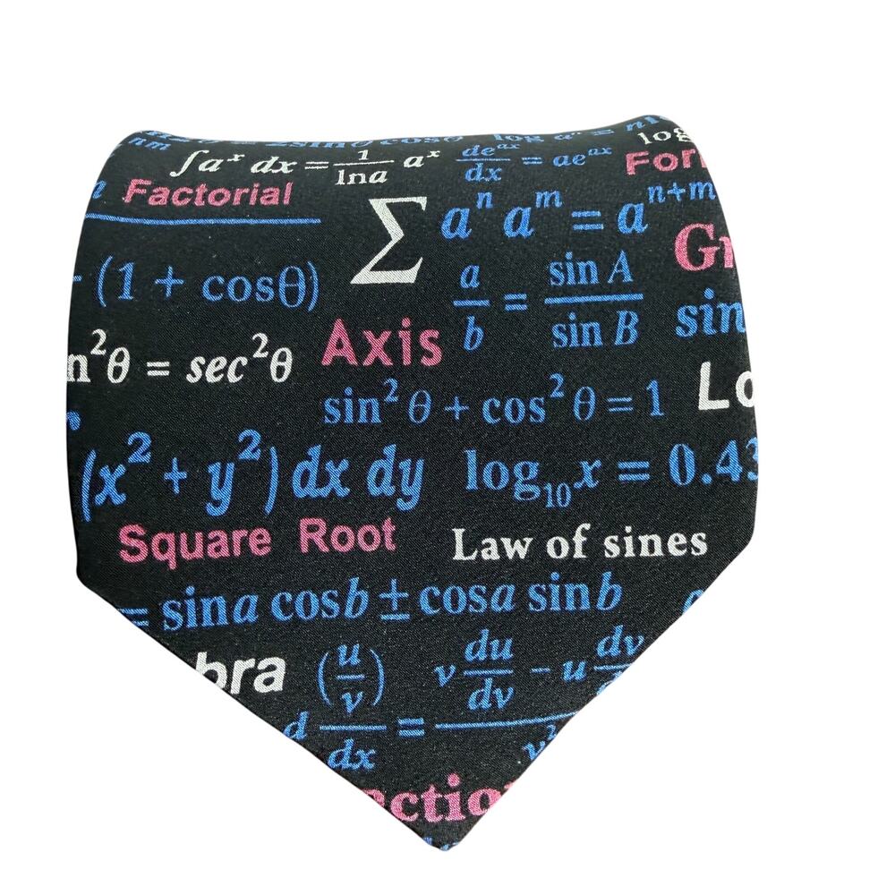 Math Formula Silk‎ Necktie COMPUTERGEAR Men's Black